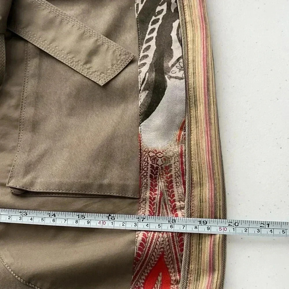 Elie Tahari Devona Skirt‎ Mushroom Women’s Size 8 Belted Side Panels Boho - Picture 15 of 16